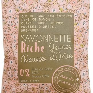 Savonnette Riche, Jeunes Pousses d'ortie, 80g, mas du roseau®-1