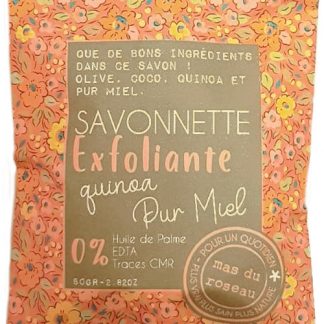 Savonnette Exfoliante Quinoa Pur Miel, 80g, mas du roseau®-1