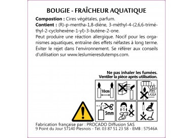 Bougie EVASION 'Fraîcheur aquatique', 180g, Les lumières du Temps®-4