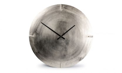 Horloge murale métal couleur argent, 74cm,, S&P®-1