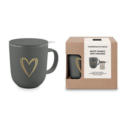 Mug avec infuseur "Gold Heart", anthracite, PPD®-1