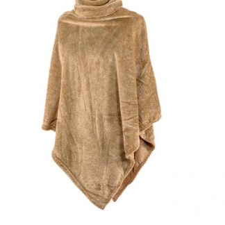 Poncho COSY collar micro flanel, camel, tiseco®-1