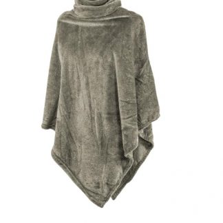 Poncho COSY collar micro flanel, taupe, tiseco®-1