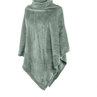 Poncho COSY collar micro flanel, sauge, tiseco®-1