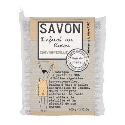 Savon végétal parfumé coloré, Chèvrefeuille, 100g, mas du roseau®-1