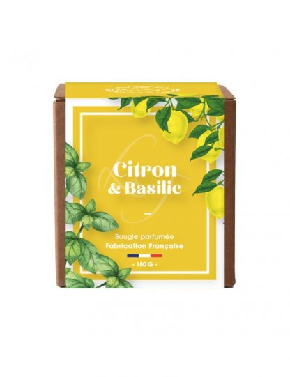 Bougie 'Citron & Basilic', 180g, Les lumières du Temps®-1