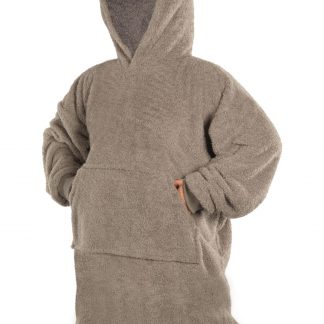 Poncho à capuche COCOON Taupe, Tiseco®-1