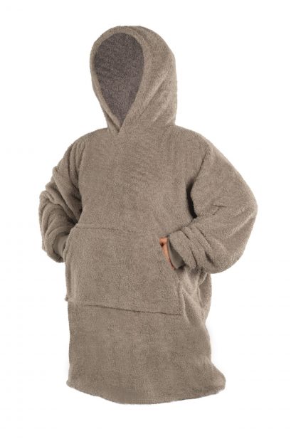 Poncho à capuche COCOON Taupe, Tiseco®-1