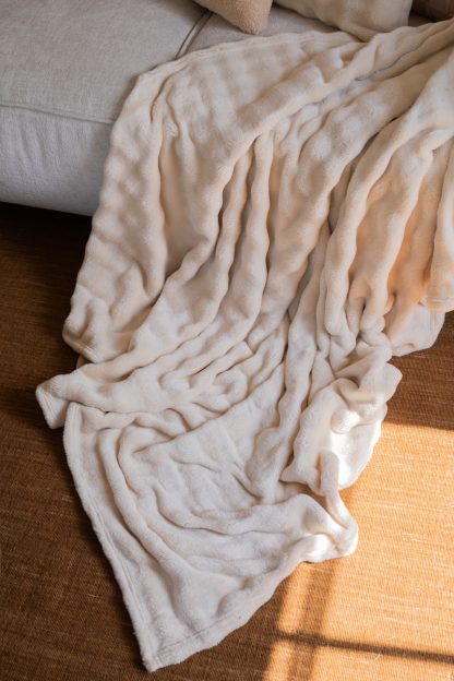 Plaid BUBBLE 150x200 ivoire, Tiseco®-4
