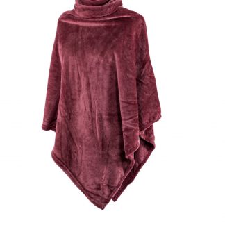 Poncho COSY collar micro flanel, grenade, tiseco®-1