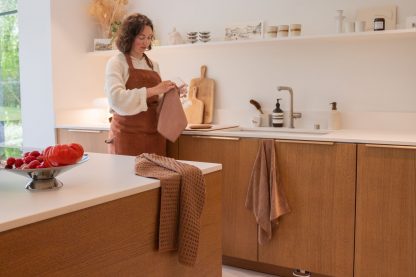 Essuie de cuisine gauffré ESSANTIALS set/2 cognac, Tiseco®-3