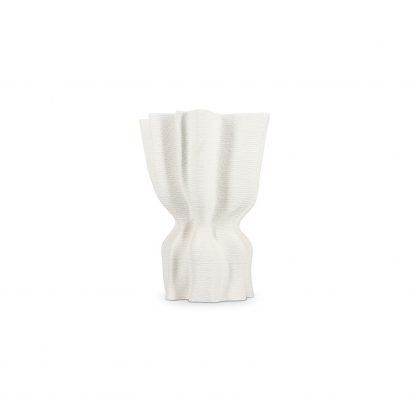 Vase 17x13,5xH22cm blanc drappé VEA, S&P®-2