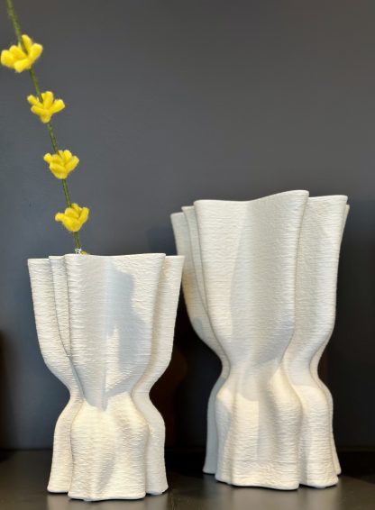 Vase 17x13,5xH22cm blanc drappé VEA, S&P®-4