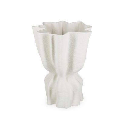 Vase 22x17,5xH29cm blanc drappé VEA, S&P®-2