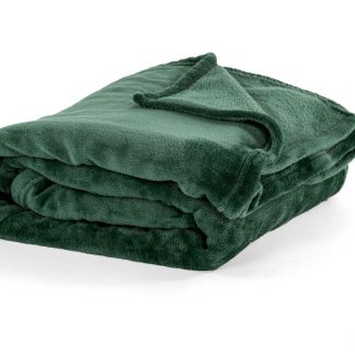 Plaid COSY microflannel 150x200 vert sapin, TISECO®-1