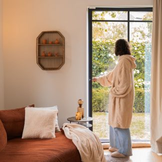 Poncho à capuche COCOON Beige, Tiseco®-1