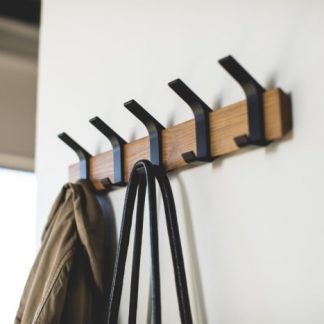 Porte manteau mural, bois foncé, Yamazaki®-1