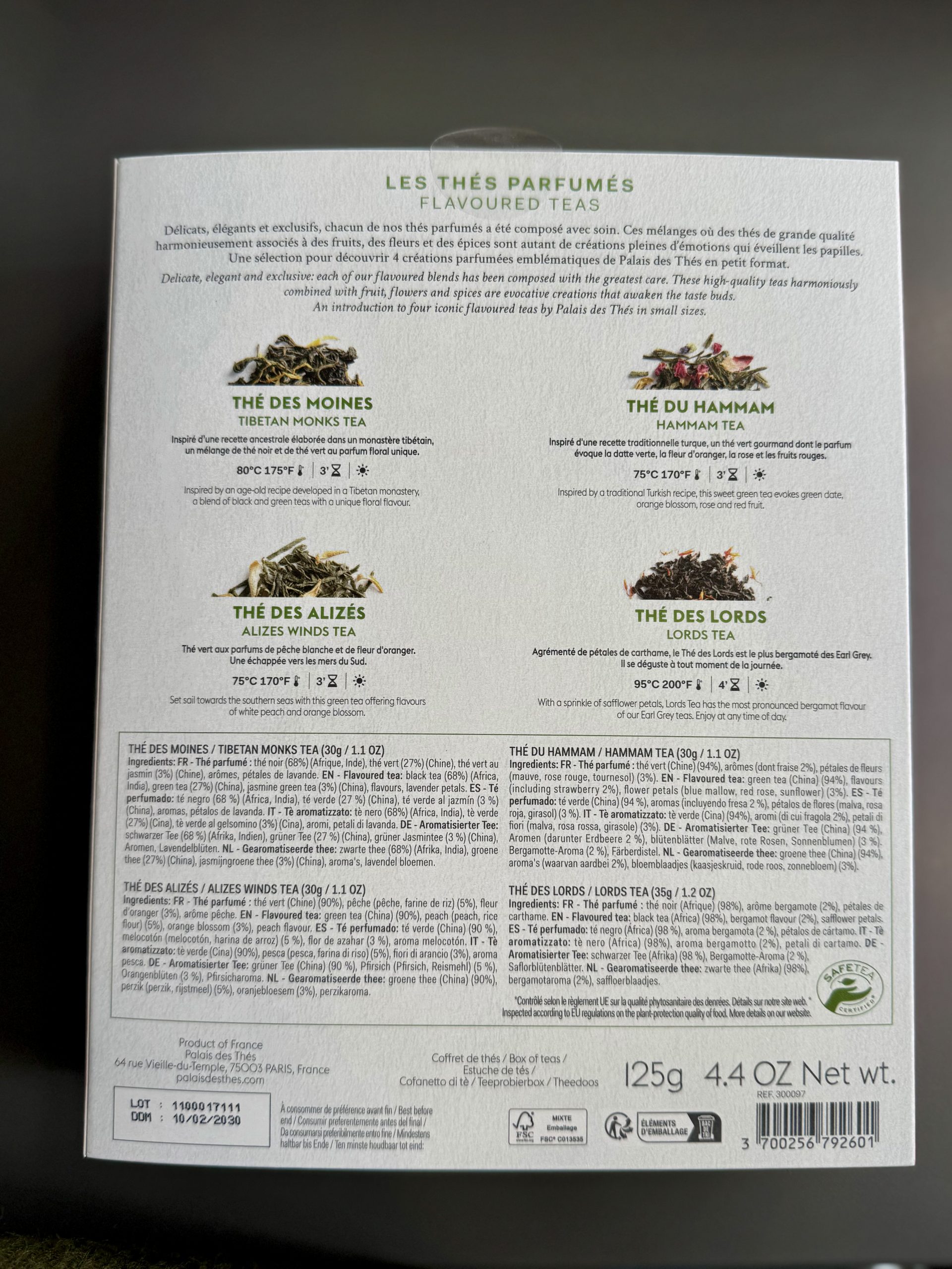 Coffret "Les thés parfumés" (4 miniatures)-2 Coffret "Les thés parfumés" (4 miniatures)-2