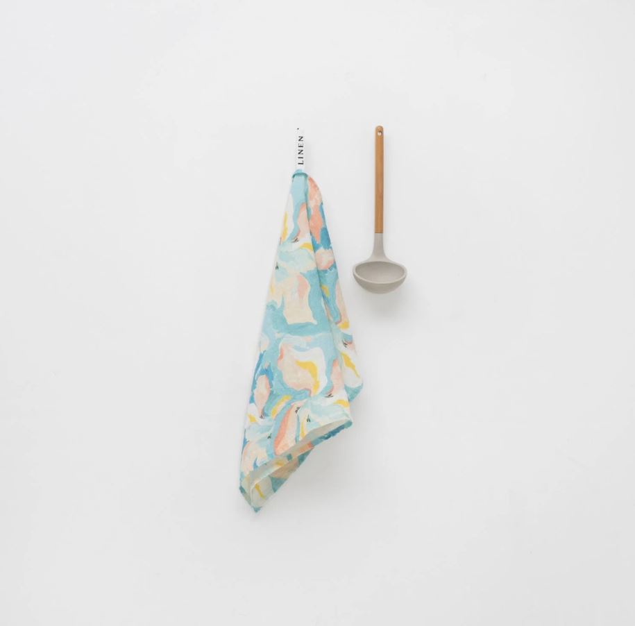 Essuie vaisselle en lin, Paslel iris, Linen tales®-1 Essuie vaisselle en lin, Paslel iris, Linen tales®-1