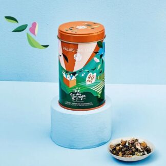 Thé des Voyages BIO, thé vert fruité & floral, boîte métal 120g -1