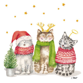 Serviette cocktail en papier "Sacred cats", PPD®-1